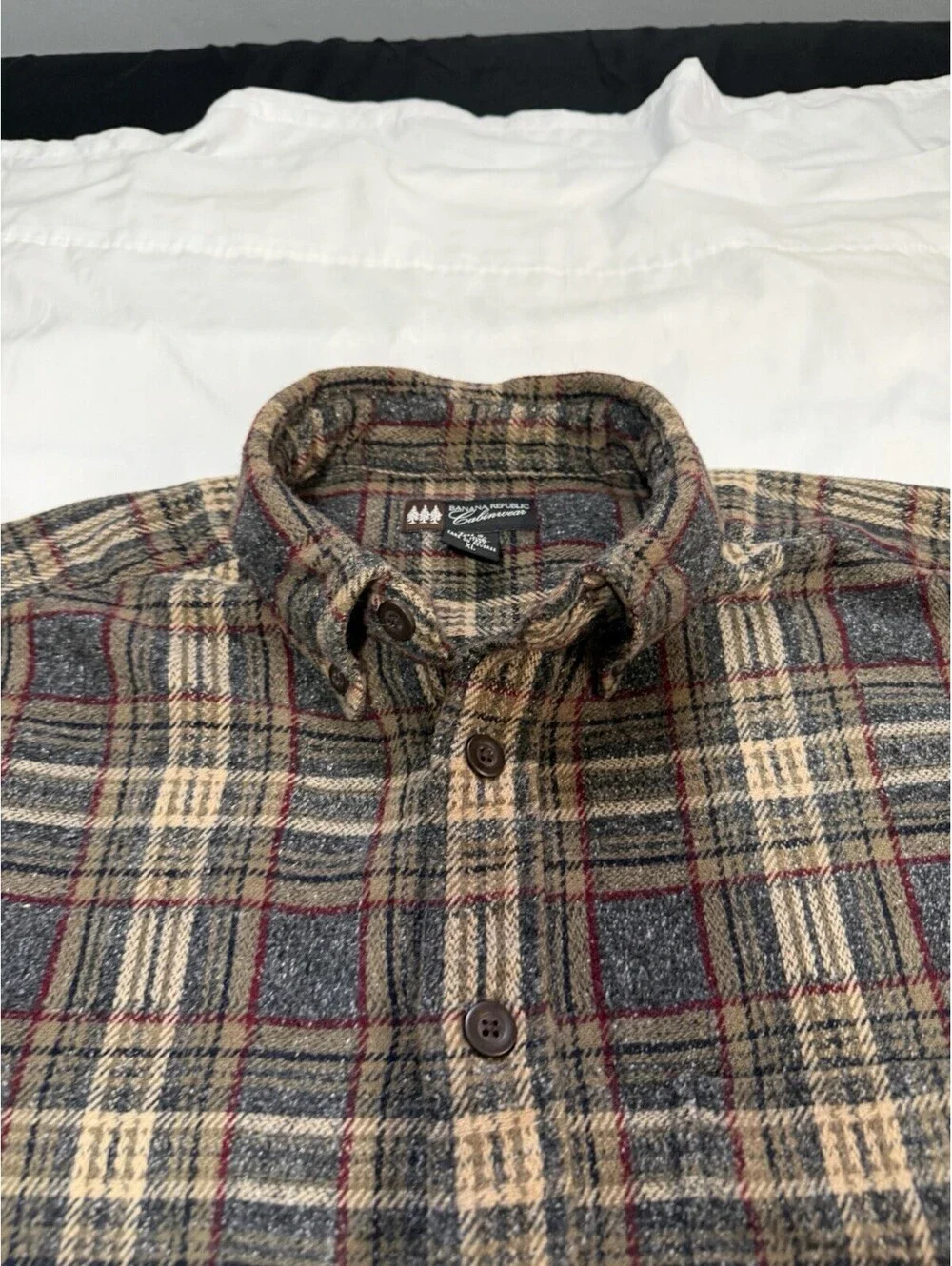 Banana Republic Cabinwear Men’s XL Plaid Flannel Shirt Heavyweight Outdoor